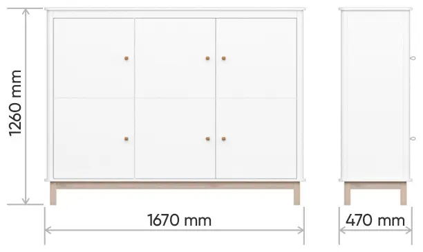 Детский комод Ellipse Classic, 167x47x126 см, бежевый