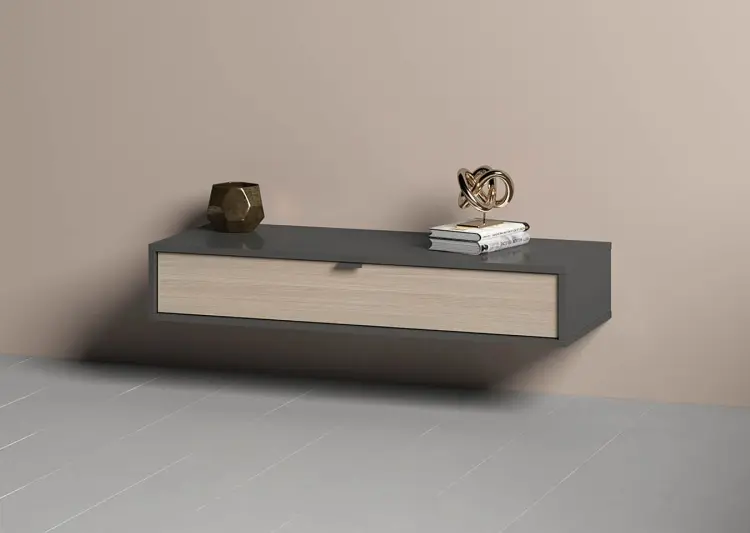 ТВ-тумба навесная Ellipse Fjord, 102x18x41 см, темно-серый