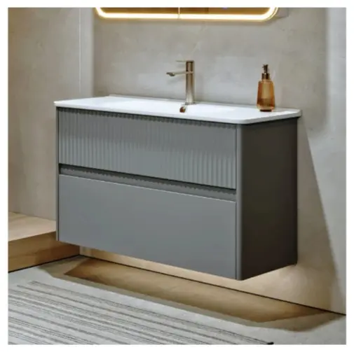 Тумба с раковиной KABINKA.KZ Wave 105, 105x71x50 см, серый купить,NaN