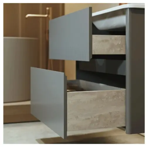 Тумба с раковиной KABINKA.KZ Wave 105, 105x71x50 см, серый купить,NaN