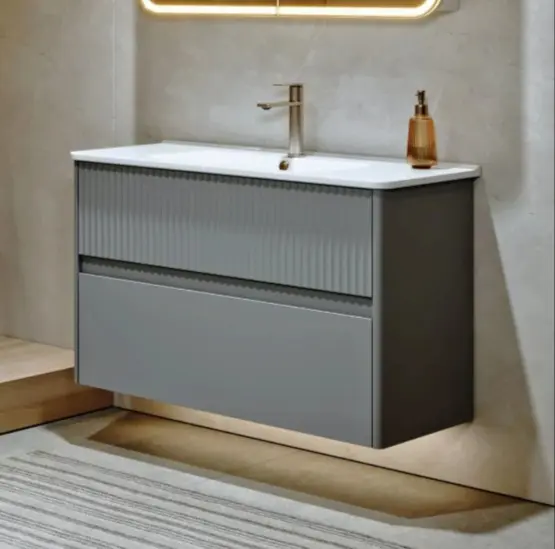 Тумба с раковиной KABINKA.KZ Wave 105, 105x71x50 см, серый купить,NaN