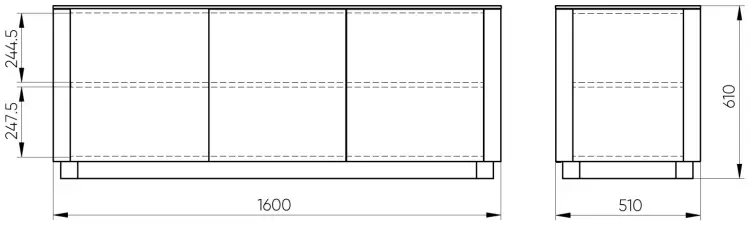 ТВ-тумба напольная Ellipse Tammi, 160x61.5x51 см, бежевый