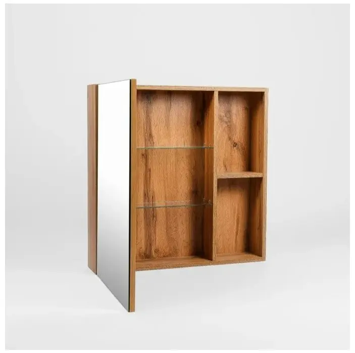 Шкаф зеркальный навесной KABINKA.KZ Бостон 60 , 60x16x70 см, коричневый купить,NaN