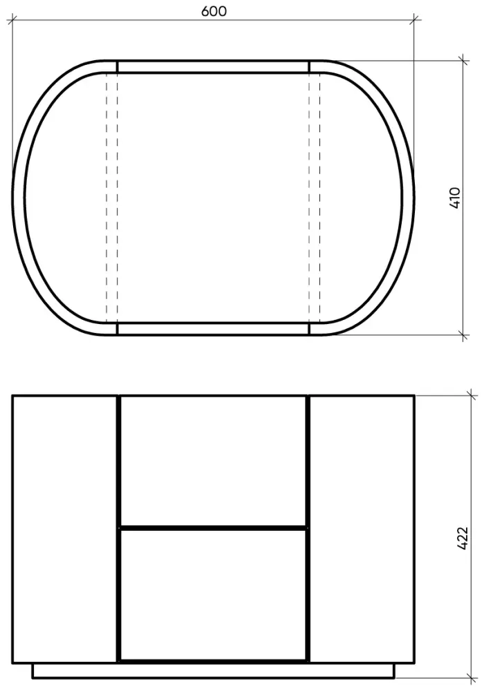 Тумба Ellipse Lagom, 60x42.2x41 см, черный, коричневый