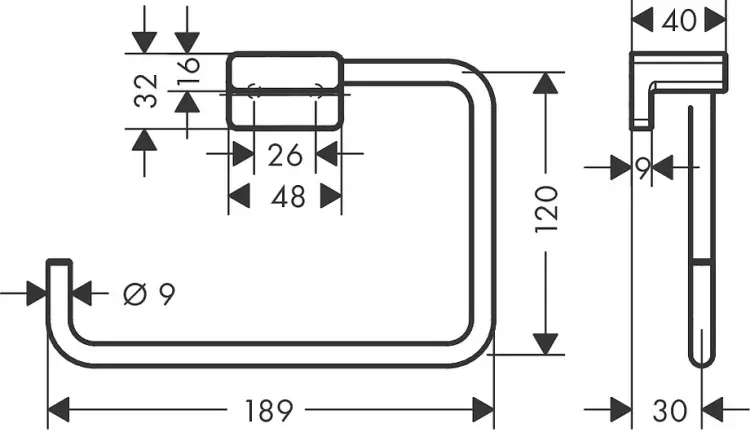 Hansgrohe держатель 41754700 1 шт, латунь