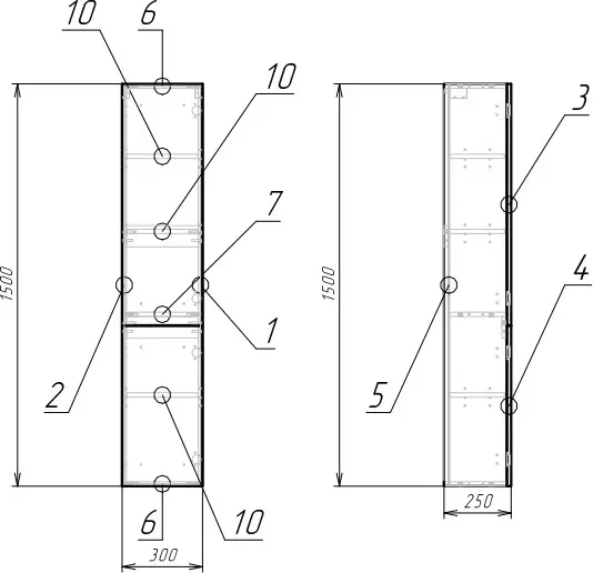 Шкаф навесной Cersanit 30x150 см, Lara 30 62493 купить,NaN