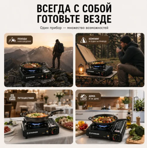 Газовая плита экономка Starker CampPro купить,NaN