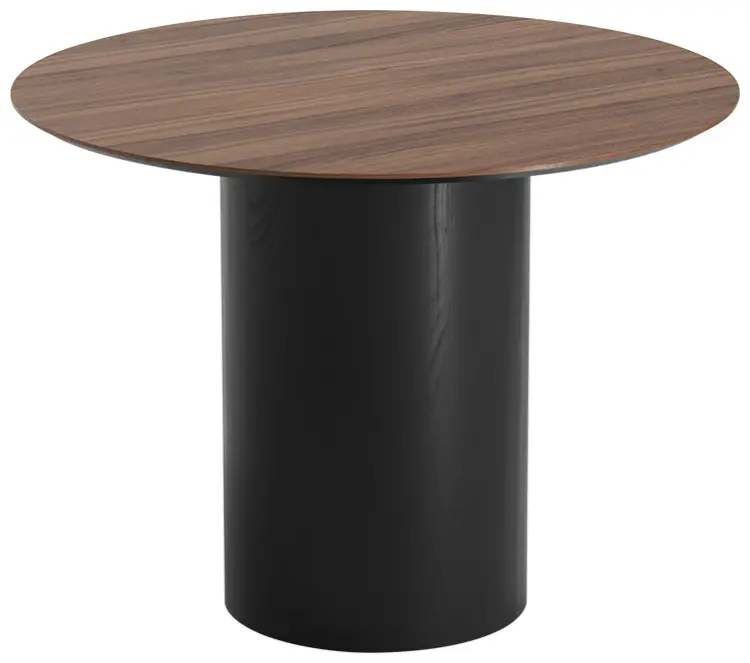 Обеденный стол Ellipse Type, 100х100x75 см, МДФ, черный, коричневый