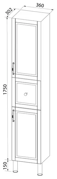 Шкаф напольный IDDIS OXF36L0i97, 36x30.2x190 см, светло серый купить,NaN