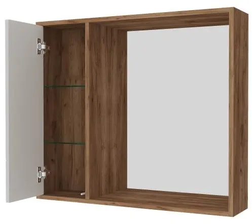Шкаф зеркальный навесной KABINKA.KZ Ирма, 70x17.5x70 см, коричневый купить,NaN