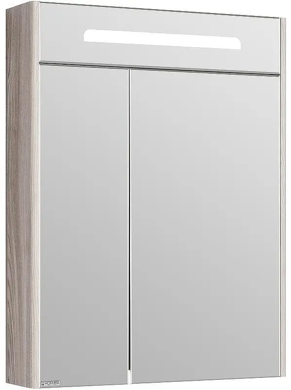 Шкаф зеркальный навесной KABINKA.KZ СИЛЬВА 60, 60x14x78 см, серый, коричневый купить,NaN
