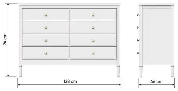 Комод Ellipse Elit, 128x46x94 см, белый
