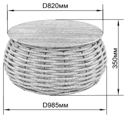 Садовый стол DeckWood 2958 коричневый 98х98х35 см