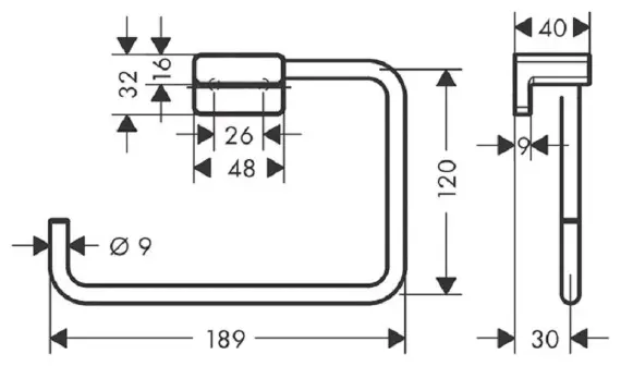 Hansgrohe держатель 41754000 1 шт, металл