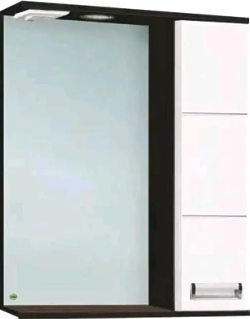 Шкаф зеркальный навесной KABINKA.KZ Флора 600Т свет, 60x15x70 см, темно-коричневый