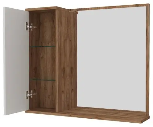 Шкаф зеркальный навесной KABINKA.KZ Ангелика, 70x17.5x70 см, коричневый купить,NaN