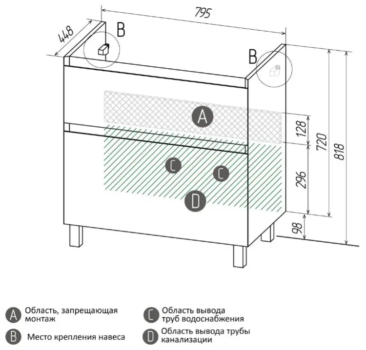 Тумба с раковиной KABINKA.KZ МЕРКАДО-80, 79.5x81.4x44.8 см, графит - ForteMarket Тумба с раковиной KABINKA.KZ МЕРКАДО-80, 79.5x81.4x44.8 см, графит купить,NaN