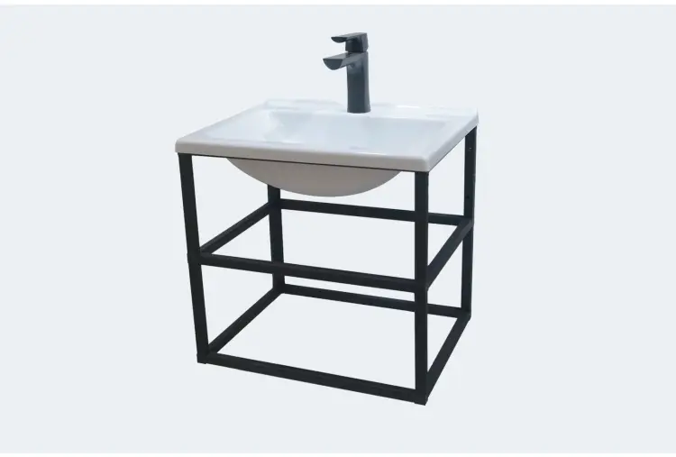 Тумба с раковиной KABINKA.KZ лофт 500+, 48.5x49x38.5 см, черный, белый - ForteMarket Тумба с раковиной KABINKA.KZ лофт 500+, 48.5x49x38.5 см, черный, белый купить,NaN