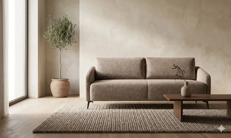 Диван Римини, 225х107 см, обивка ткань, коричневый купить,NaN