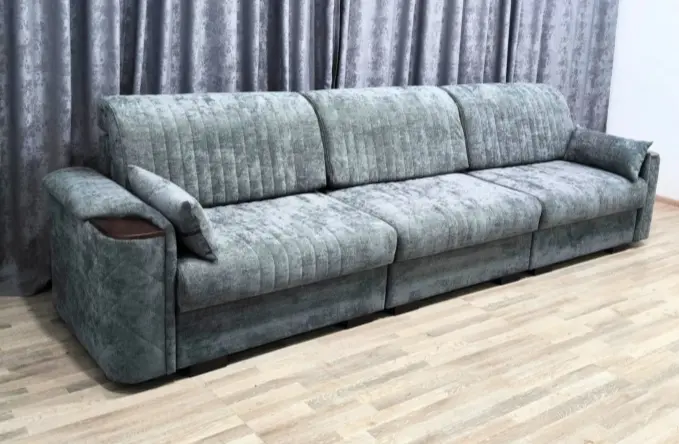 Диван Николь, 350х110 см, обивка ткань, серый купить,NaN