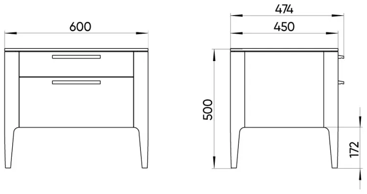 Тумба Ellipse Type oak, 60x50x41 см, коричневый