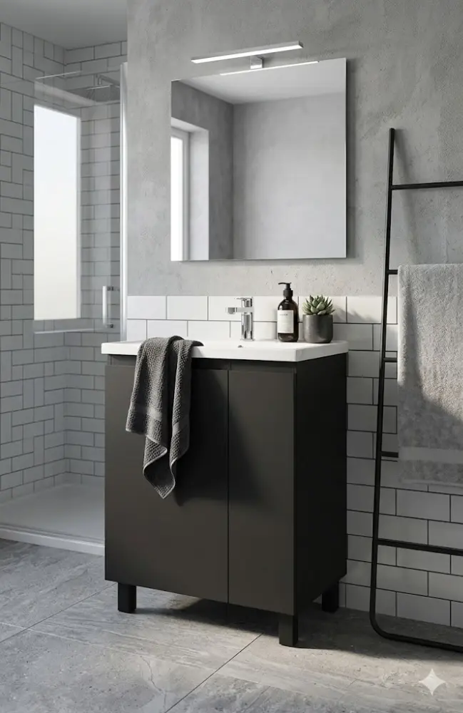 Тумба с раковиной KABINKA.KZ Байтерек, 57x72x49.6 см, графит купить,NaN
