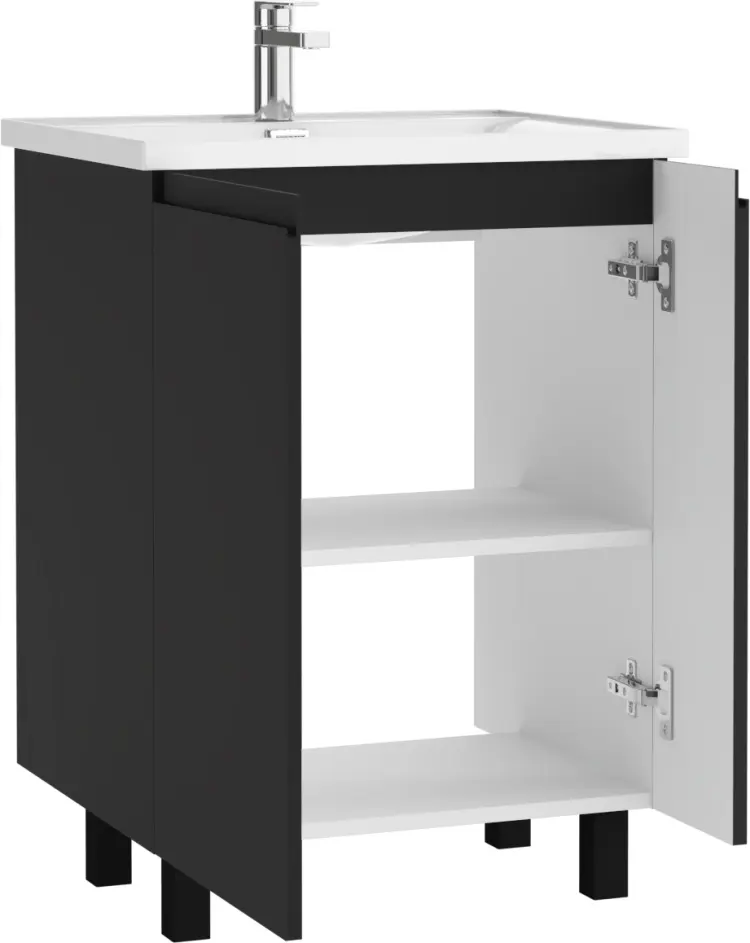 Тумба с раковиной KABINKA.KZ Байтерек, 57x72x49.6 см, графит купить,NaN