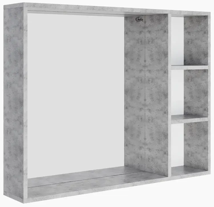 Шкаф зеркальный навесной Оникс 209028, 90x14.5x70 см, серый купить,NaN