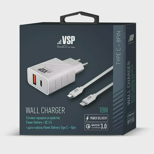 Зарядное устройство BoraSCO Power Delivery 38255 White 