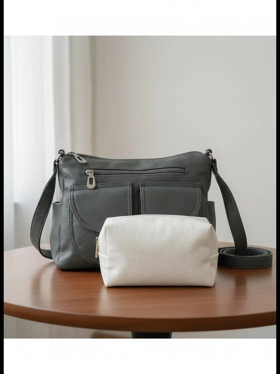 Сумка багет TrendCase экокожа серый купить,NaN