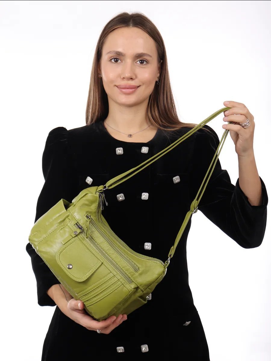 Сумка багет BELLA MADONA искусственная кожа зеленый купить,NaN
