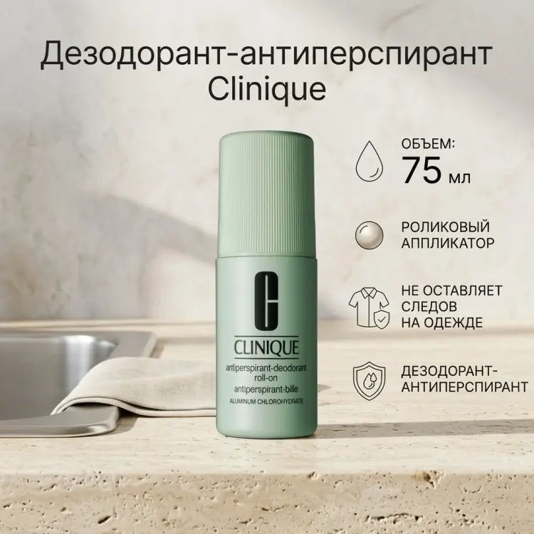 Clinique Roll On Anti-Perspirant Deodorant дезодорант-антиперспирант 75 мл купить,NaN