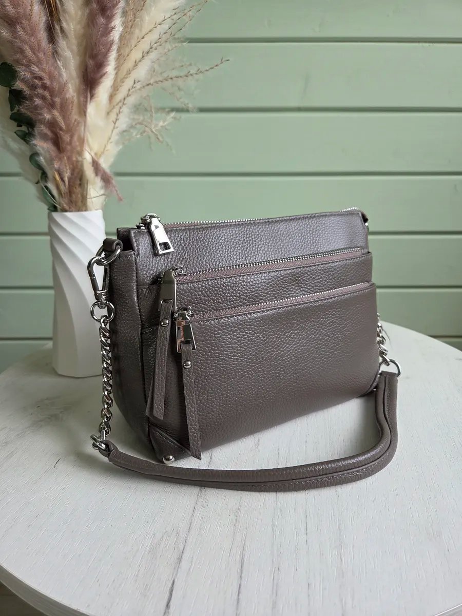 Сумка кросс-боди FEELBAGS натуральная кожа коричневый купить,NaN