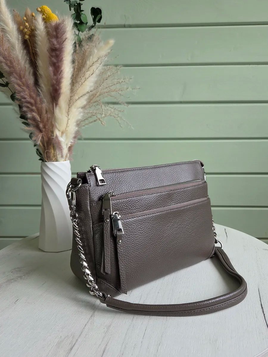 Сумка кросс-боди FEELBAGS натуральная кожа коричневый купить,NaN