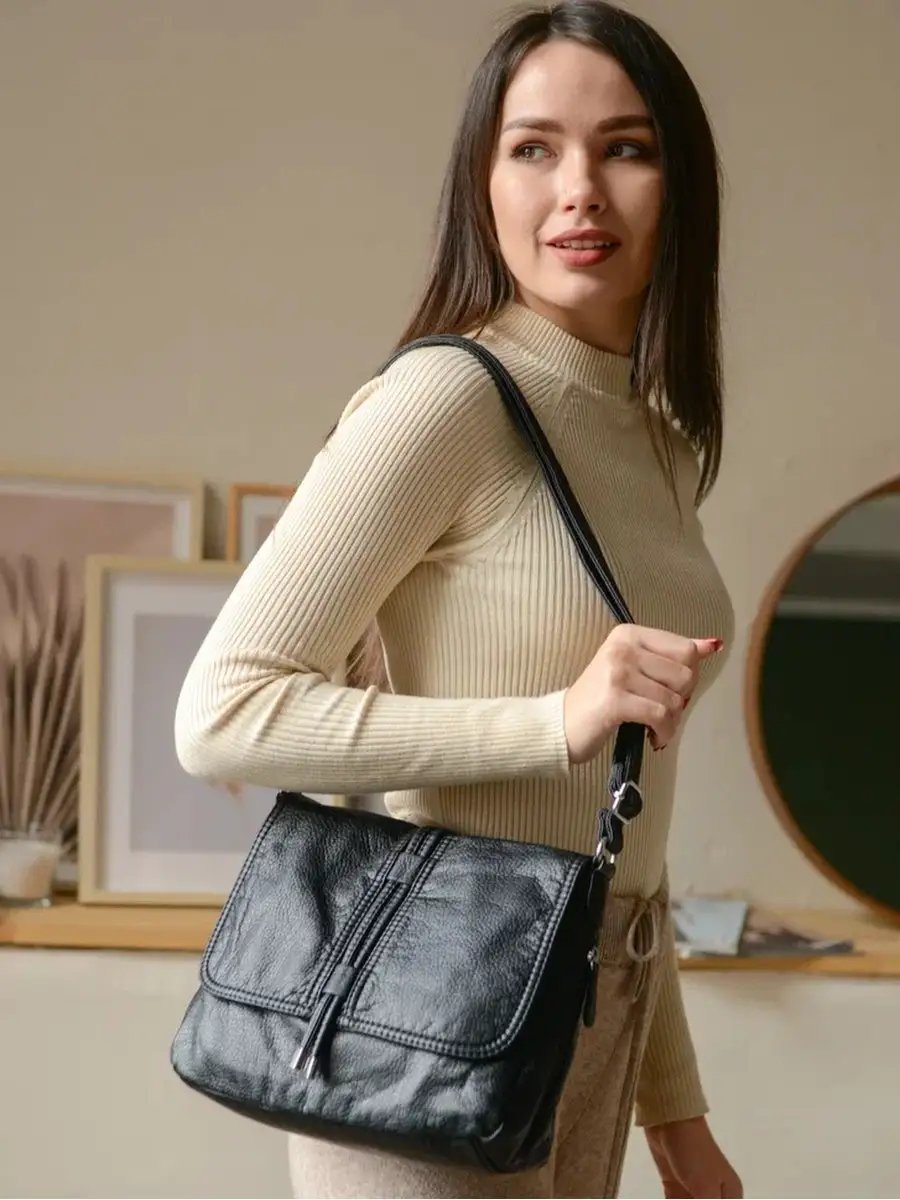 Мини-сумка MONBAG экокожа черный купить,NaN