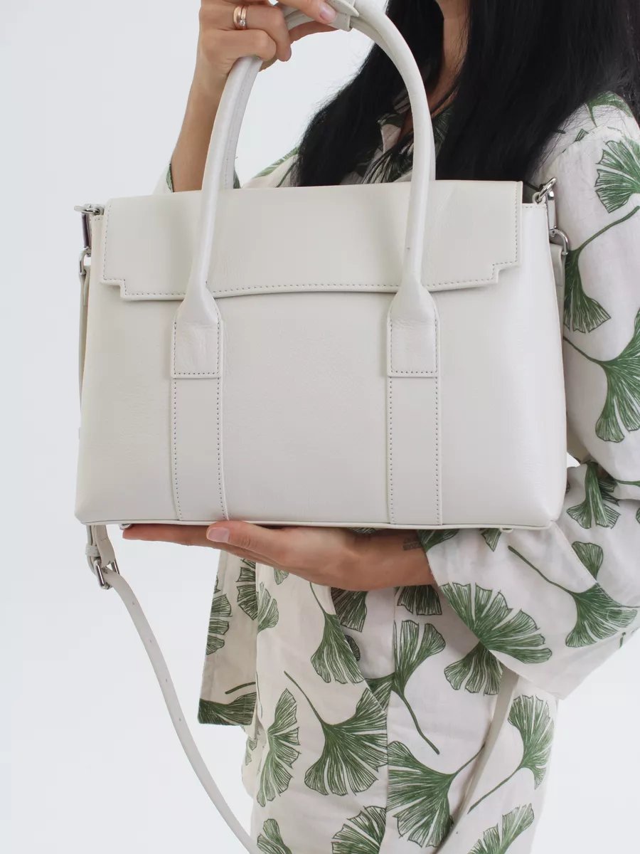 Сумка тоут FoxesBag натуральная кожа белый купить,NaN