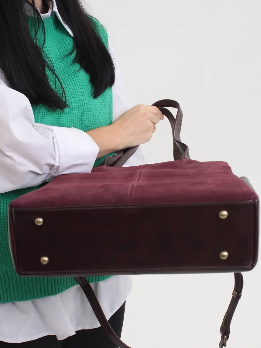 Сумка тоут FoxesBag натуральная кожа красный купить,NaN