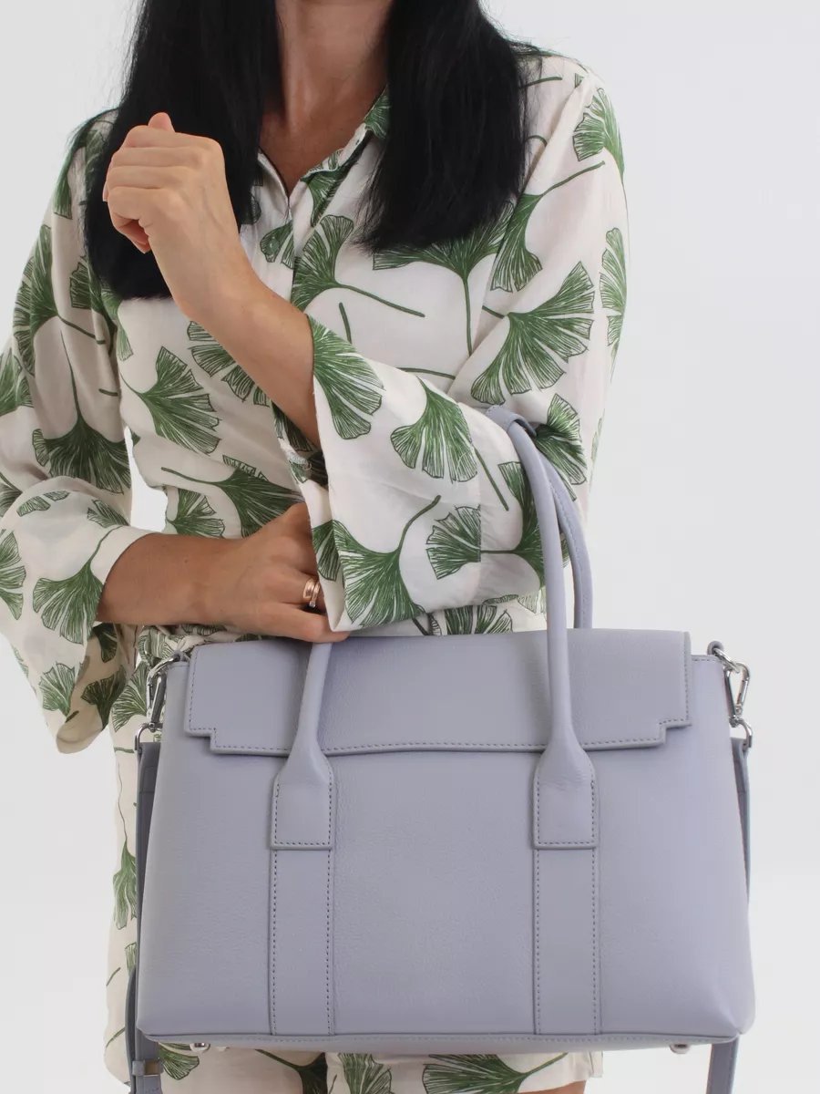 Сумка тоут FoxesBag натуральная кожа фиолетовый купить,NaN