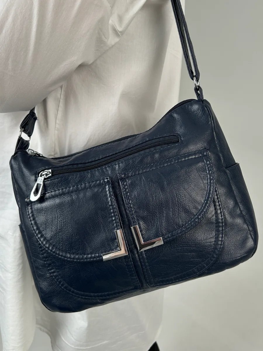 Сумка багет TrendCase экокожа синий купить,NaN