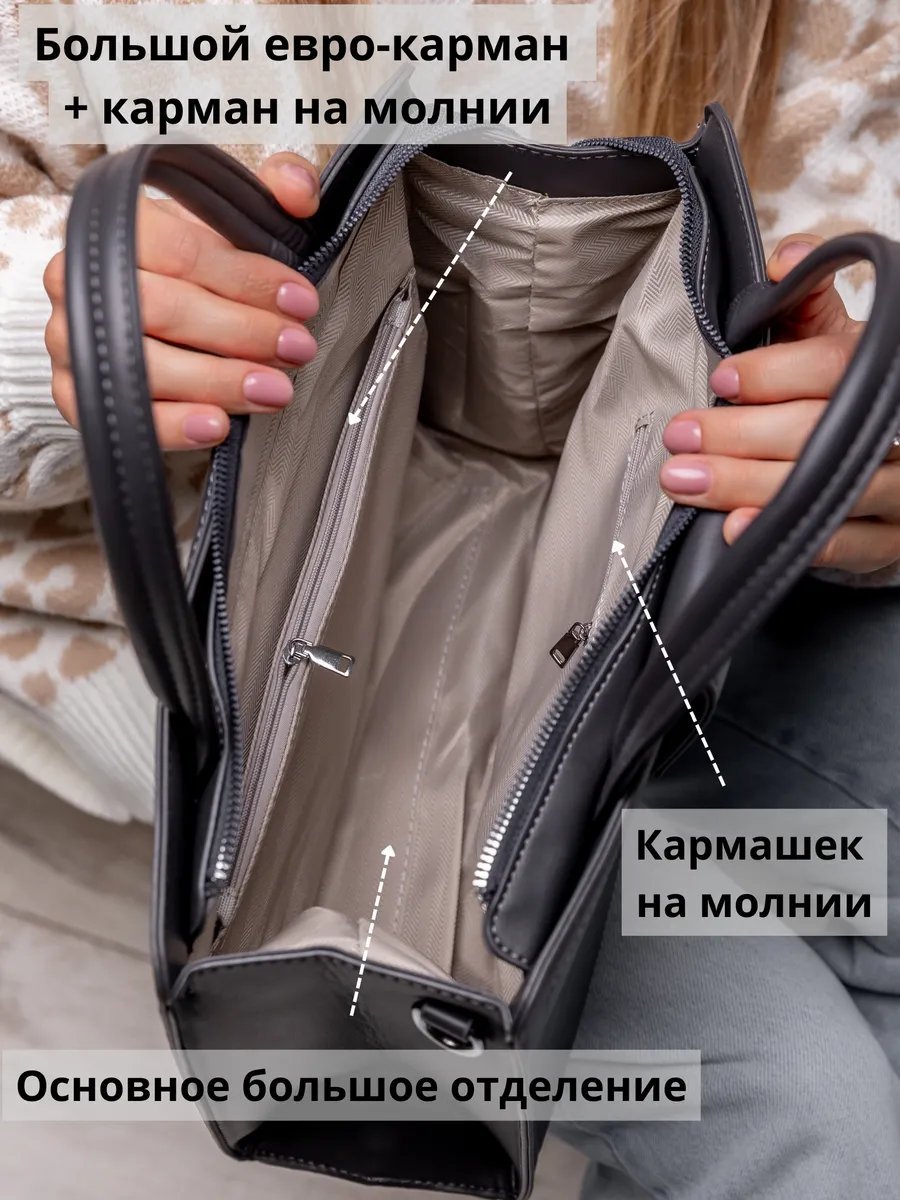 Сумка тоут NOEMY экокожа серый купить,NaN