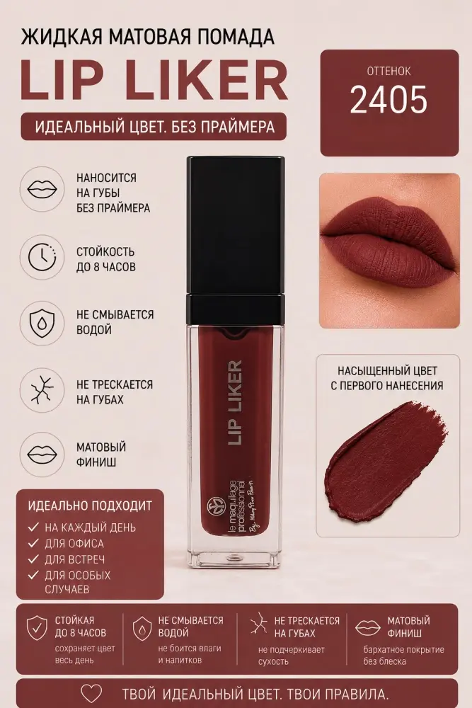 MAQPRO Lip Liker жидкая помада 2405 купить,NaN