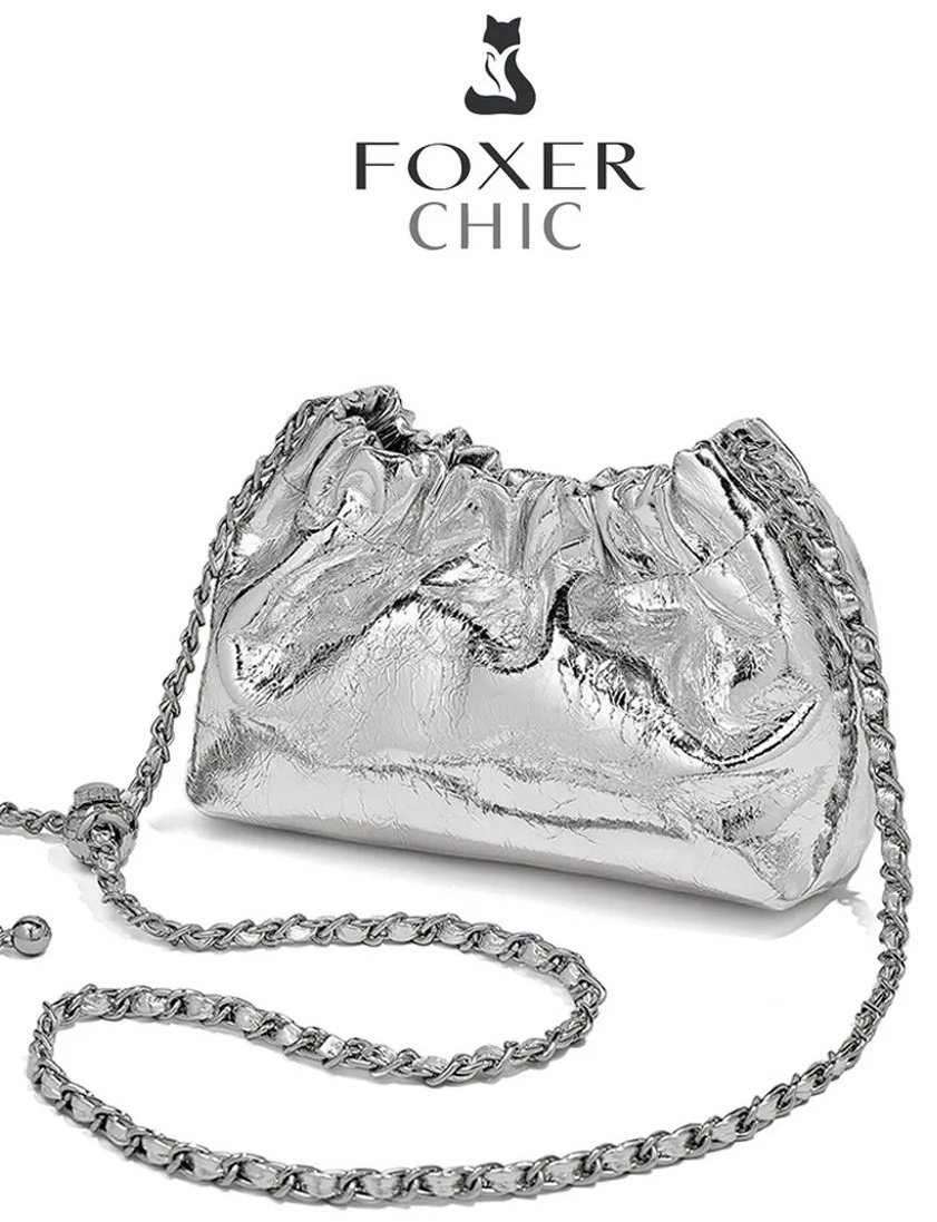 Мини-сумка FOXERCHIC натуральная кожа серый купить,NaN