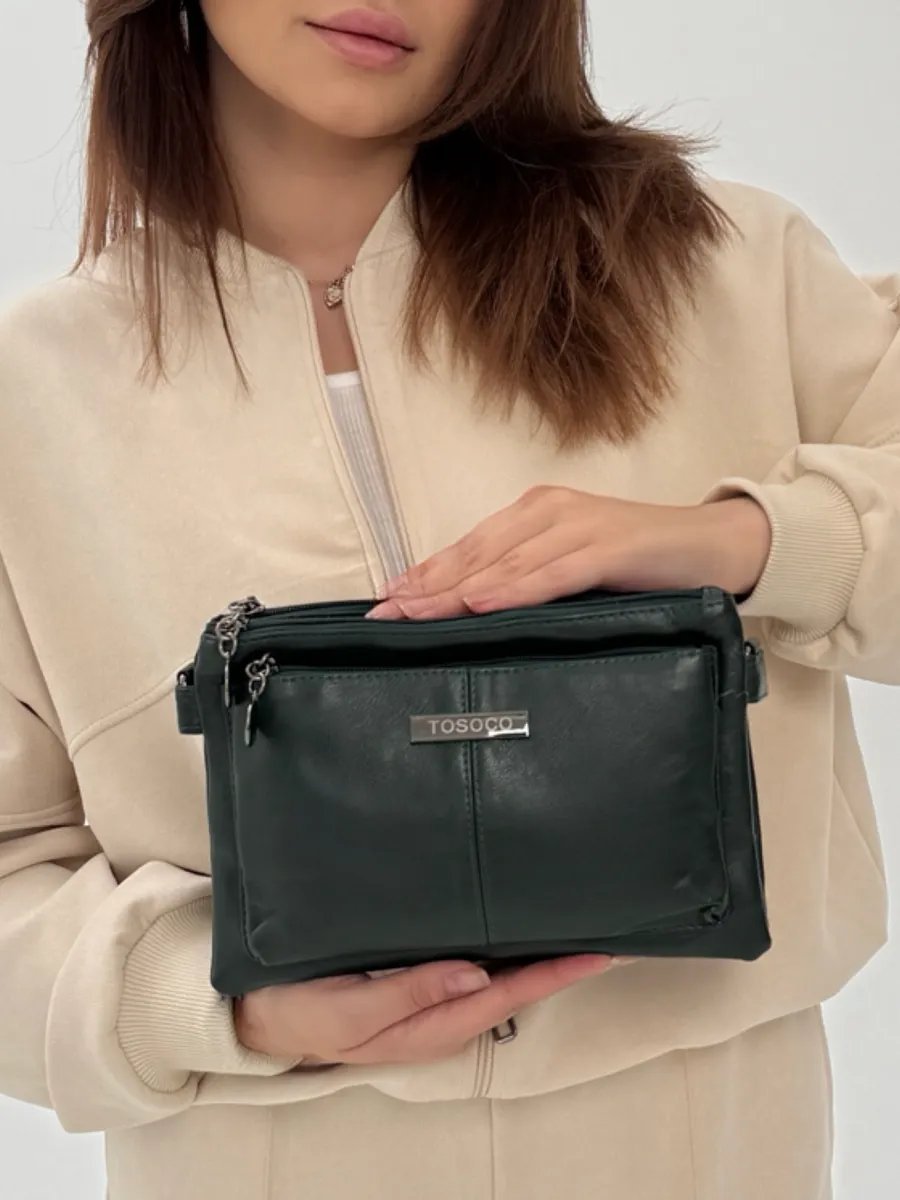 Сумка багет TrendCase экокожа зеленый купить,NaN
