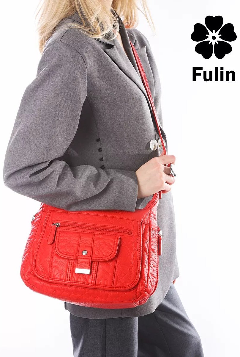 Сумка кросс-боди FULIN экокожа красный купить,NaN