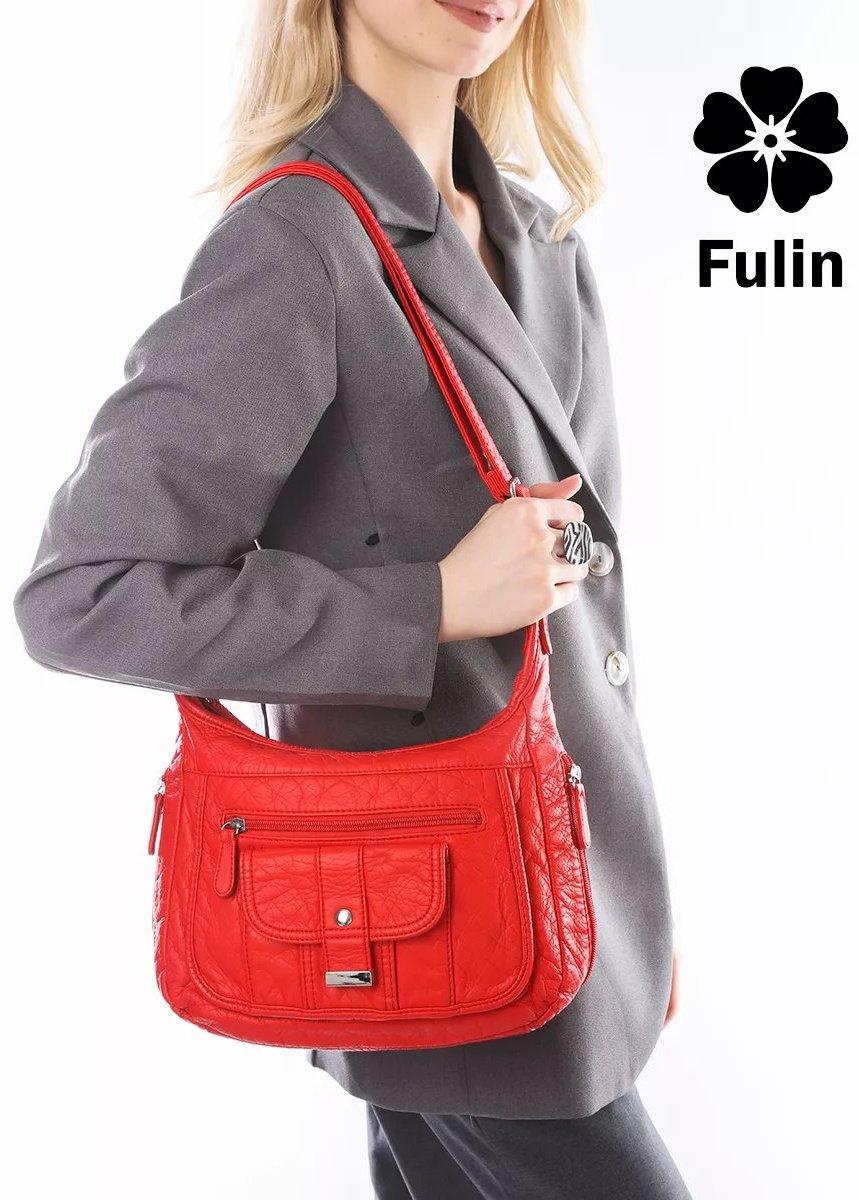Сумка кросс-боди FULIN экокожа красный купить,NaN