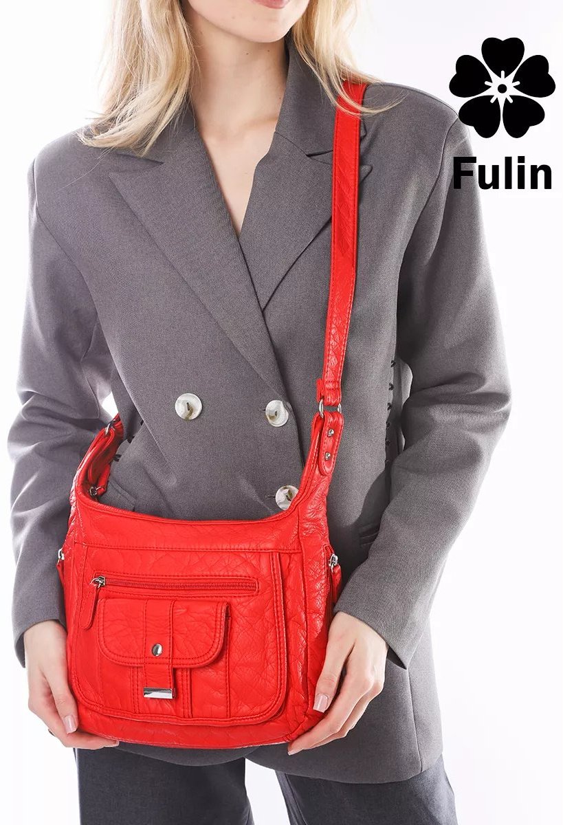 Сумка кросс-боди FULIN экокожа красный купить,NaN