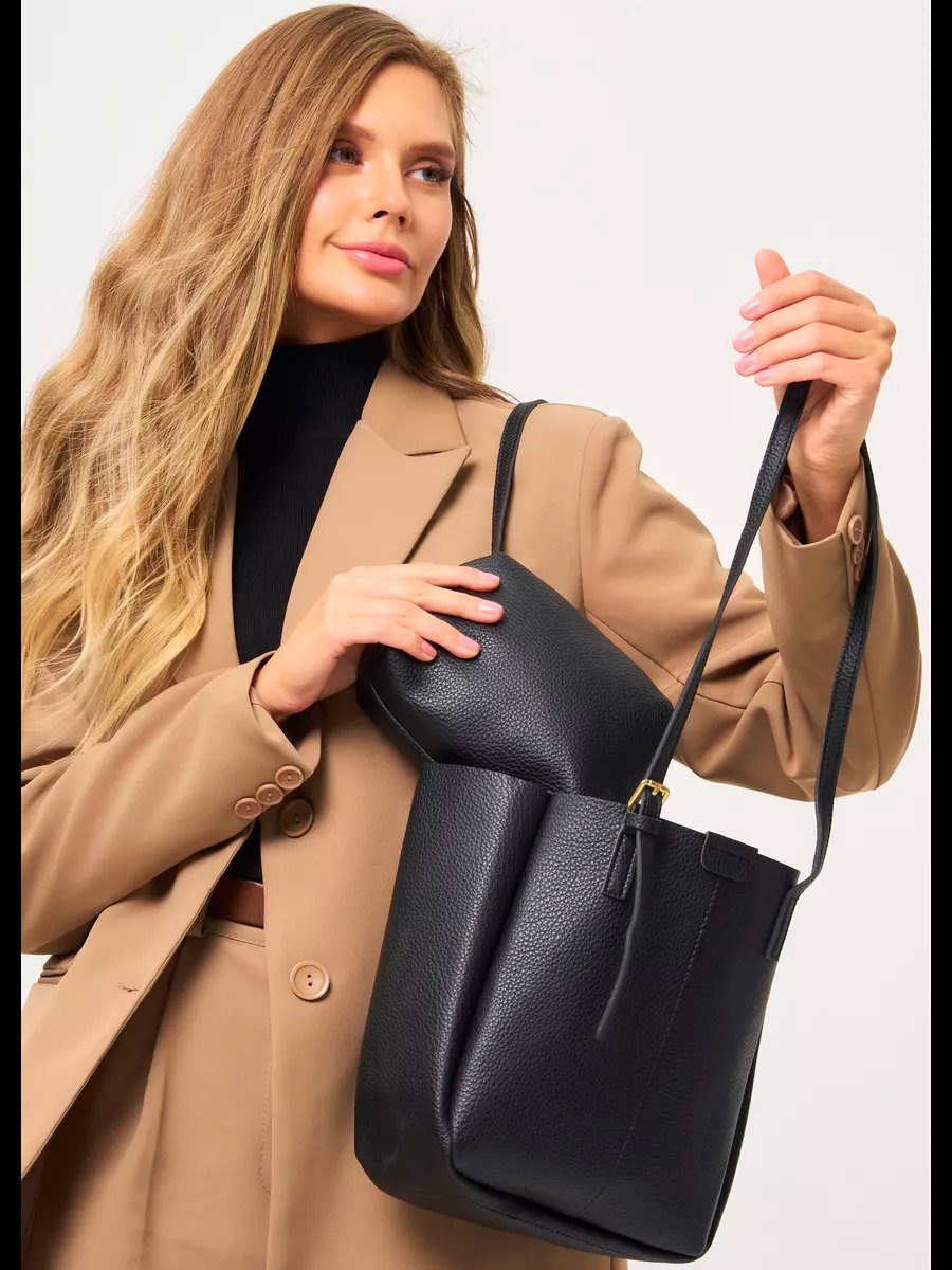 Мини-сумка AYS shop натуральная кожа черный купить,NaN