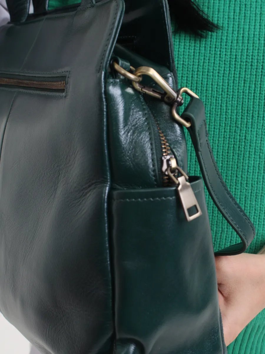 Сумка тоут FoxesBag натуральная кожа зеленый купить,NaN