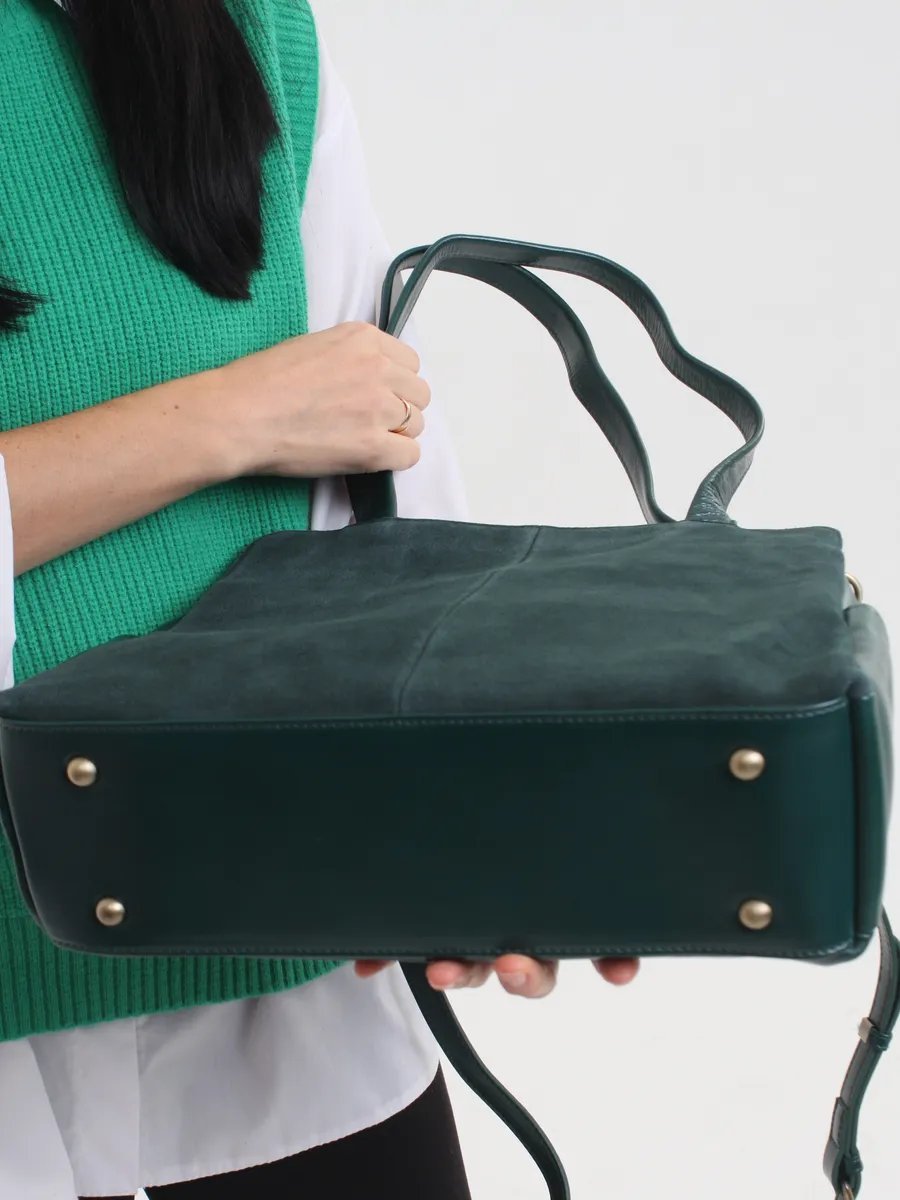Сумка тоут FoxesBag натуральная кожа зеленый купить,NaN