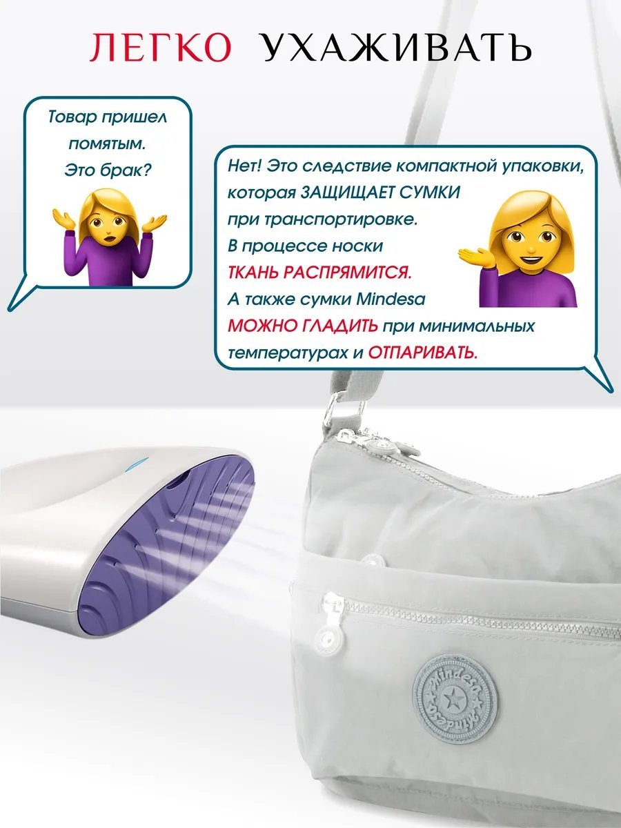 Сумка кросс-боди Mindesa полиэстер белый купить,NaN